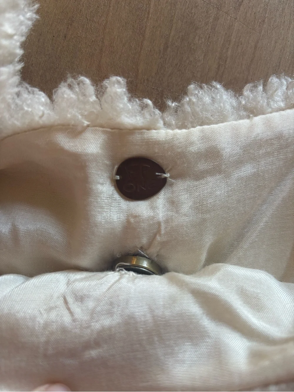 FP One Cream Faux Sherpa Tote Bag Teddy Texture Boho Minimalist Cottagecore